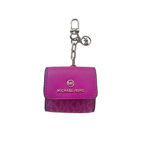 MICHAEL Michael Kors Magenta Pink Jetsetter Airpods Keychain Case